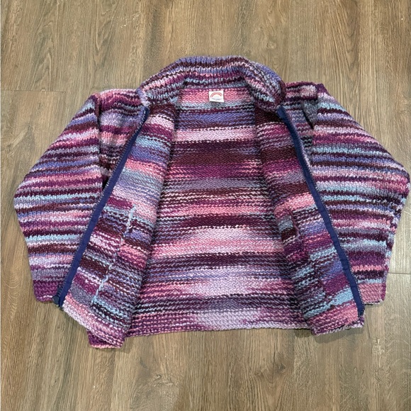 100% Wool multi colored zip Cardigan - Picture 8 of 8